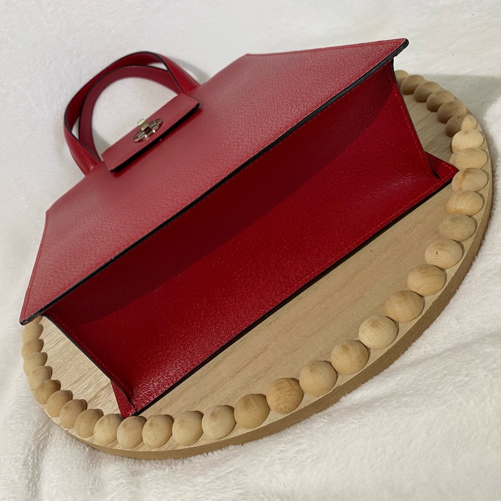 BVLGARI - Vintage - Red leather structured tote **35% OFF** - Picture 5 of 9